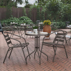 Round Dining Table & 2 Chairs — Bronze (TLH-071RD-017CBZ2)