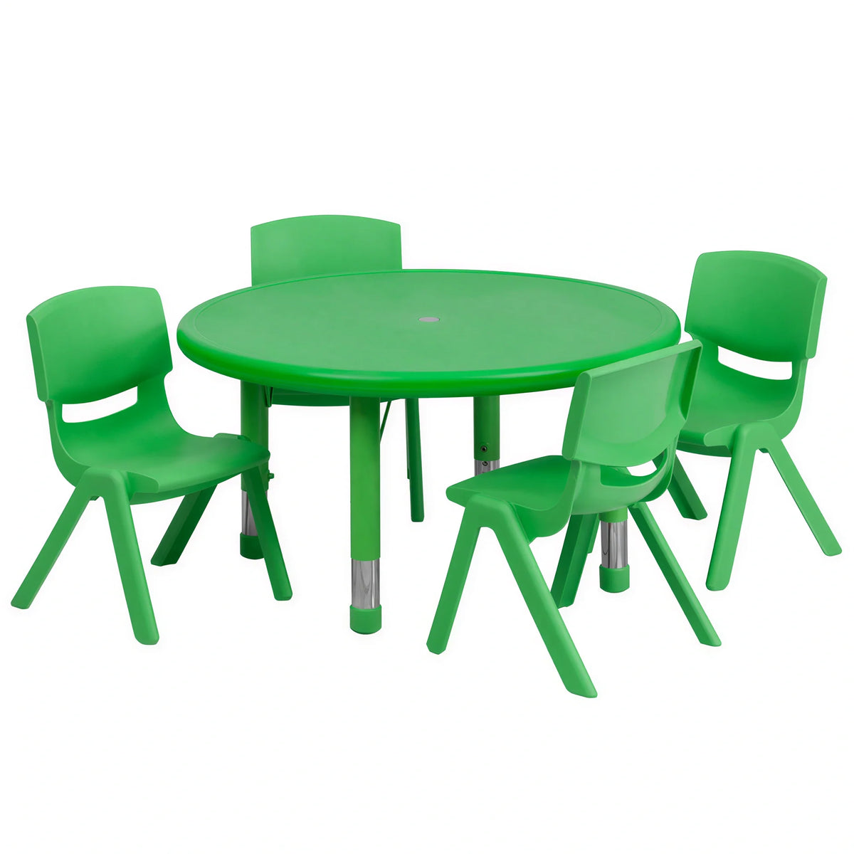 Round Activity Table & 4 Chairs — Green (YU-YCX-0073-2-ROUND-TBL-GREEN-E)