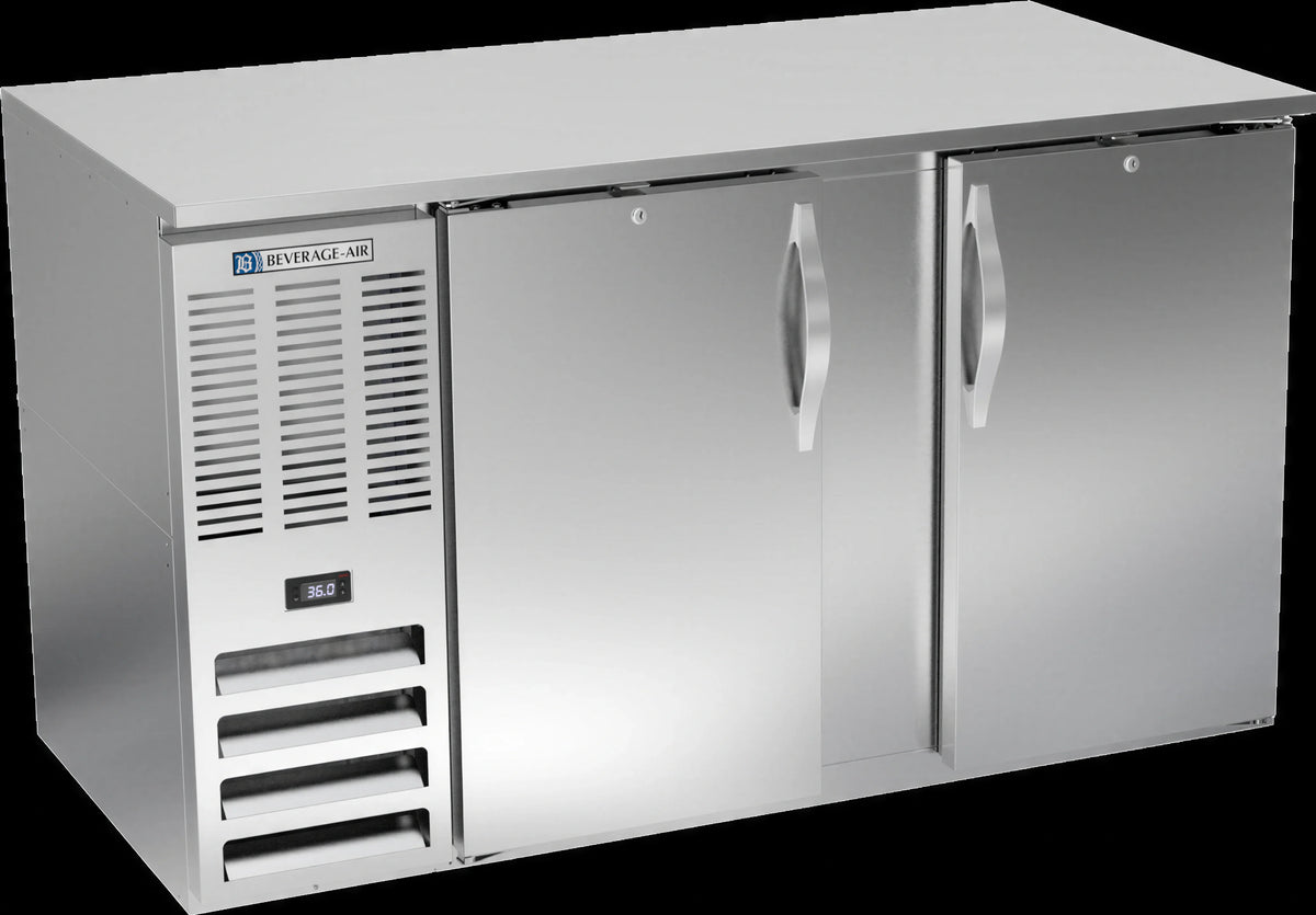 Beverage-Air Back Bar Refrigerator — 58″, Solid Doors, Stainless