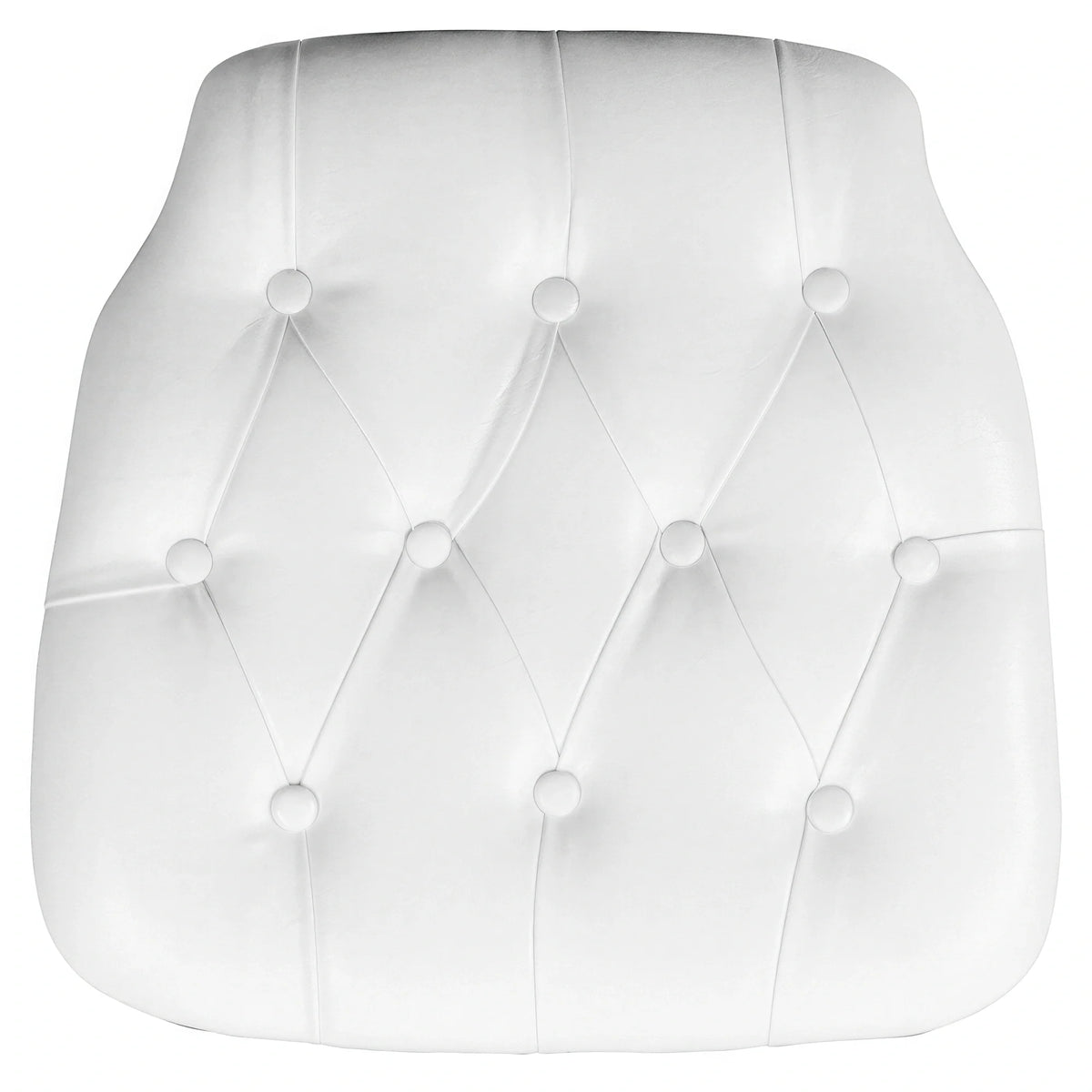 White Vinyl Tufted Cushion for Chiavari Chairs — 15-3/4″