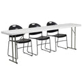 Rectangular Folding Table & 2 Chairs — 96″, White