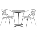 Round Dining Table & 2 Chairs (TLH-ALUM-24RD-017BCHR2)
