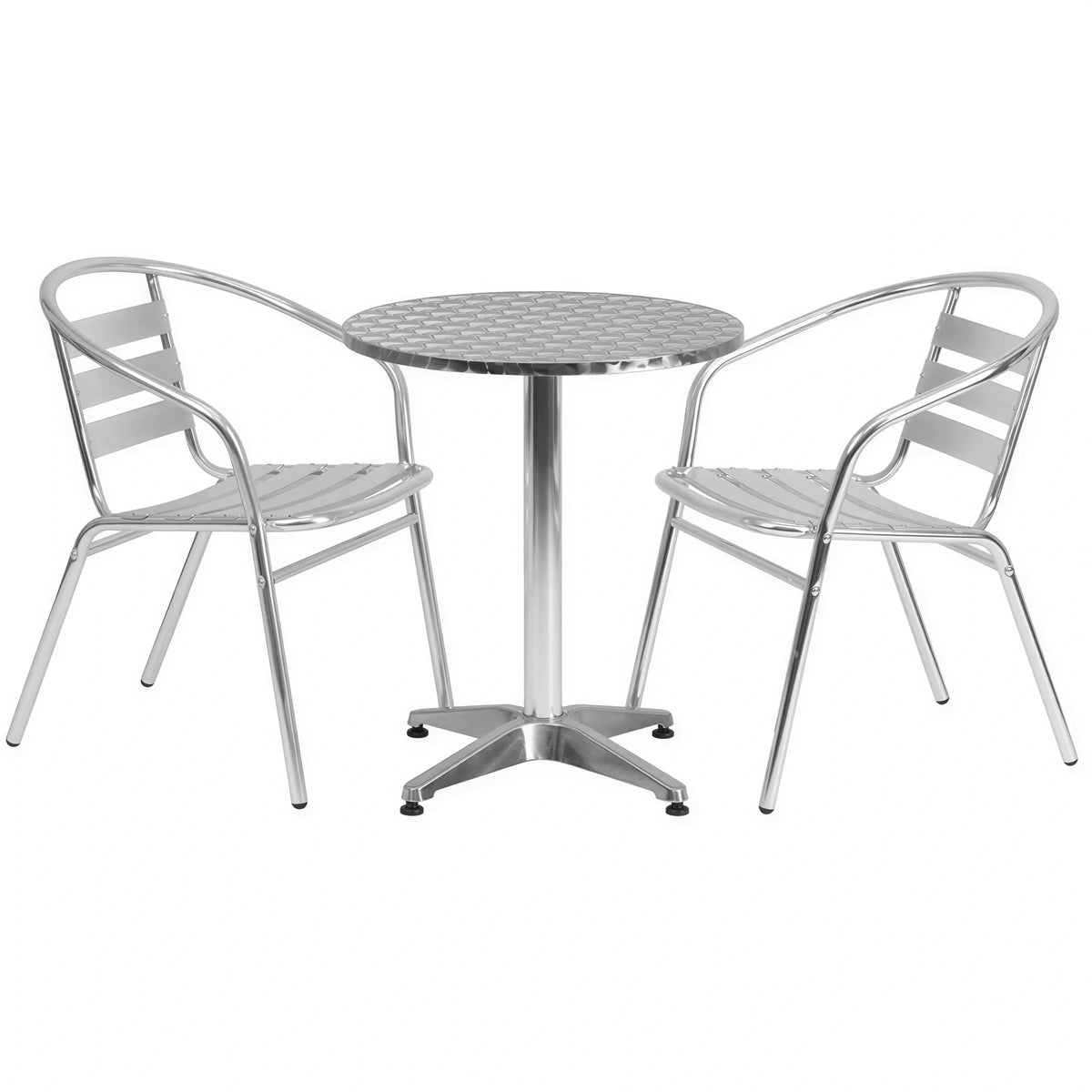 Round Dining Table & 2 Chairs (TLH-ALUM-24RD-017BCHR2)
