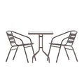 Square Dining Table & 4 Chairs — Bronze