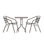 Square Dining Table & 4 Chairs — Bronze