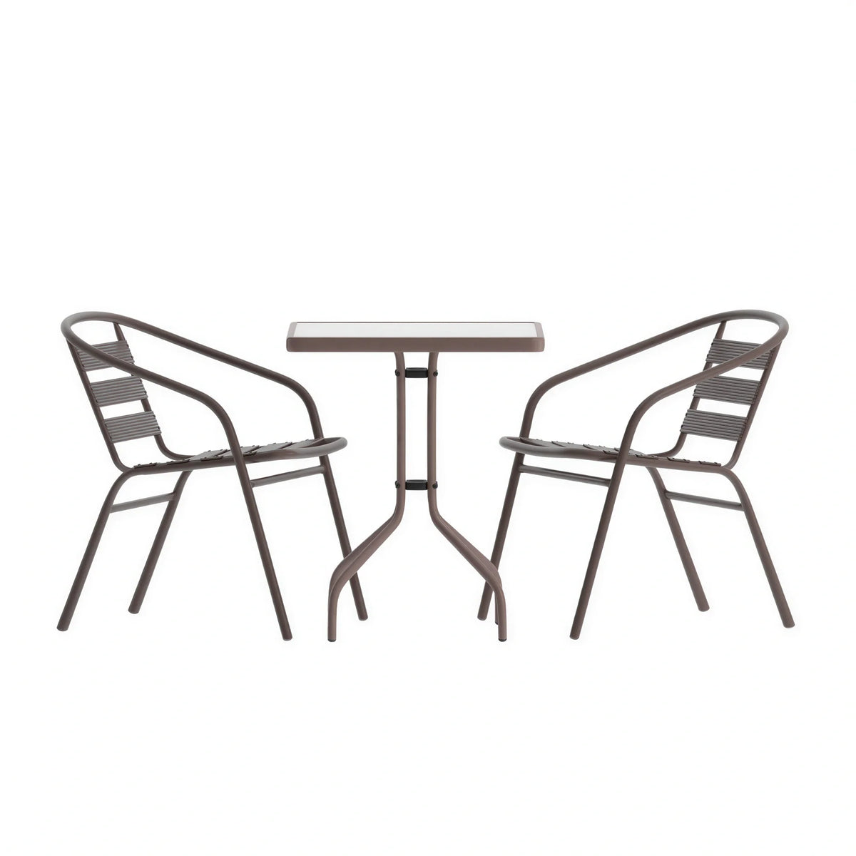 Square Dining Table & 4 Chairs — Bronze