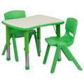 Rectangular Activity Table & 2 Chairs (YU-YCY-098-0032-RECT-TBL-GREEN)