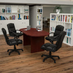 Oval Dining Table & 4 Chairs — Mahogany/Black