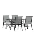 Patio Table & 4 Chairs — 55″, Gray