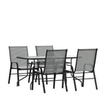 Patio Table & 4 Chairs — 55″, Gray