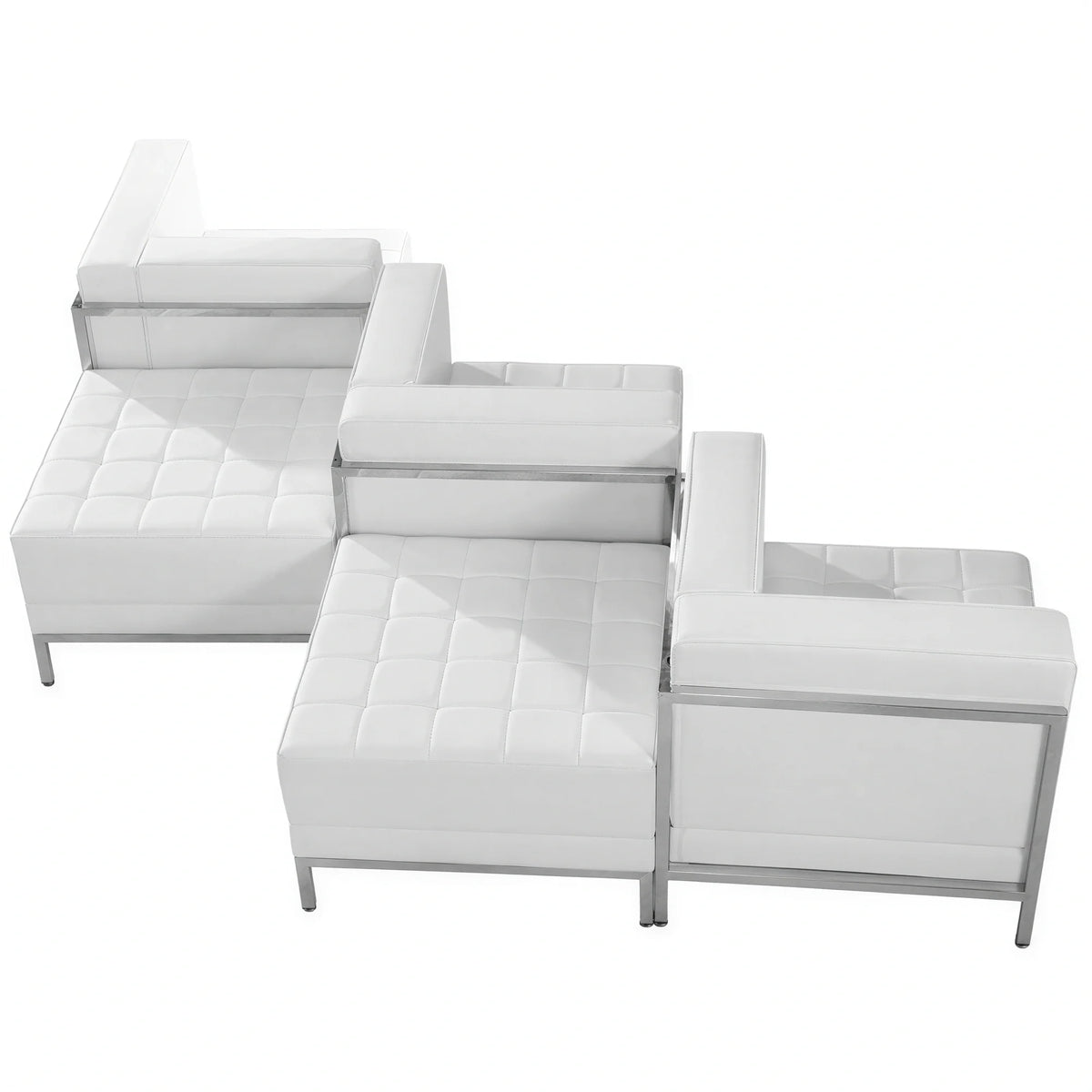 Imagination Modular Chair & Ottoman Set — White