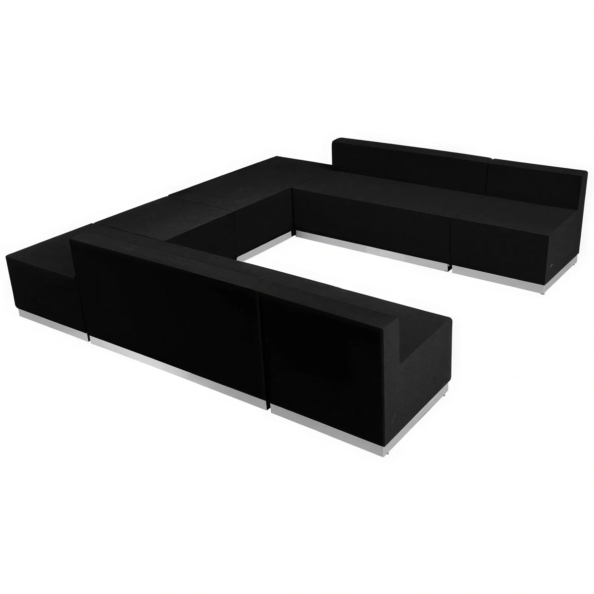 Alon 2 Loveseats, 2 Chairs & 4 Ottomans — Black