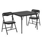 Square Folding Table & 2 Chairs — 24″, Black