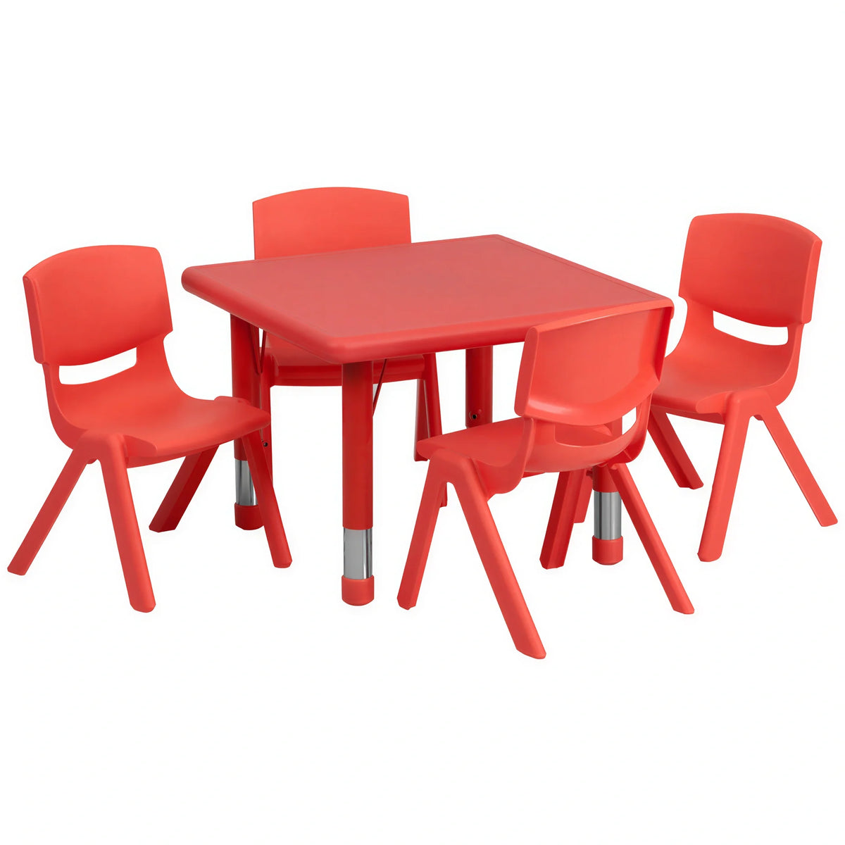 Square Activity Table & 4 Chairs — Red