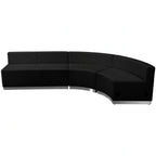 Alon Loveseat & 2 Curved Chairs — Black, 750