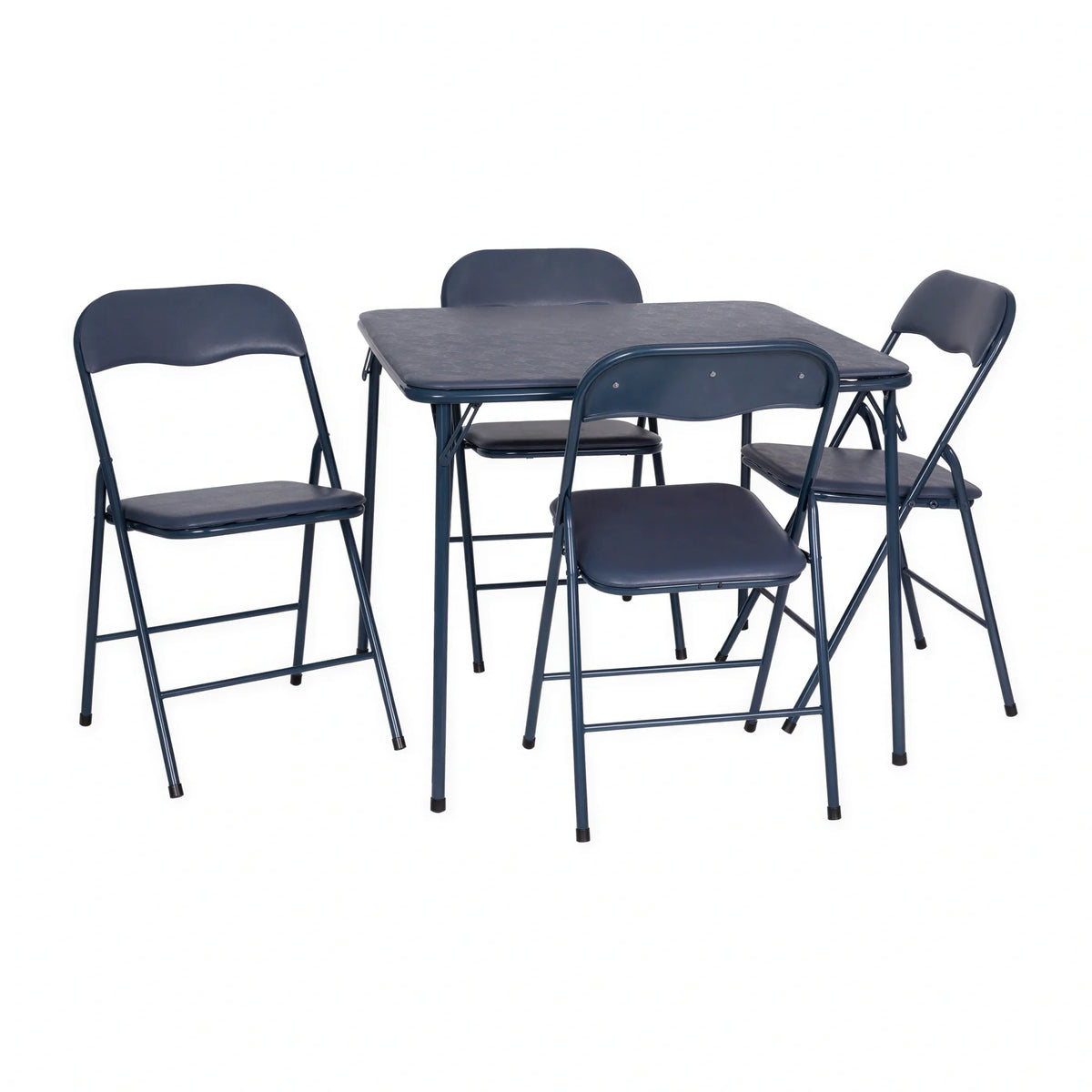 Square Folding Table & 4 Chairs — 33-1/2″, Blue