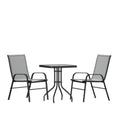 Square Patio Table & 2 Chairs — Gray