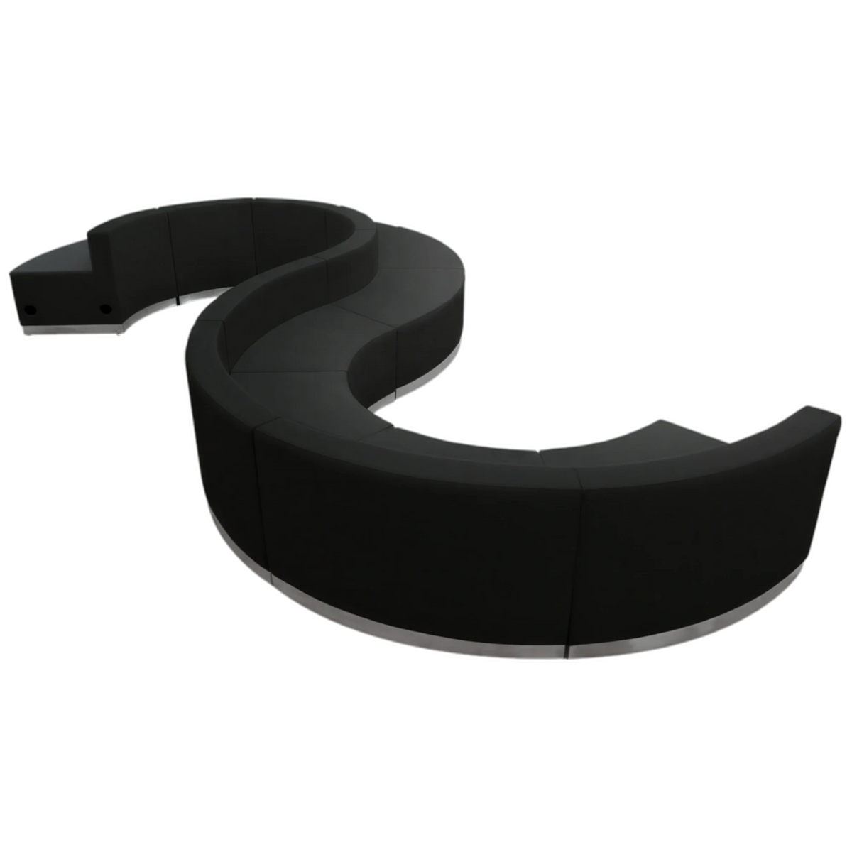 Alon Modular Reception Seating Configuration — Black (ZB-803-420-SET-BK-GG)