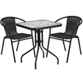 Square Dining Table & 2 Chairs — Black (TLH-0731SQ-037BK2)