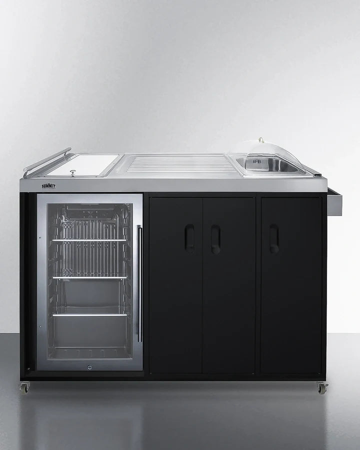 Summit Portable Outdoor Kitchenette — 58″, Fridge & Sink
