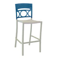 Grosfillex Moon Outdoor Stacking Barstool — Blue, Case of 2
