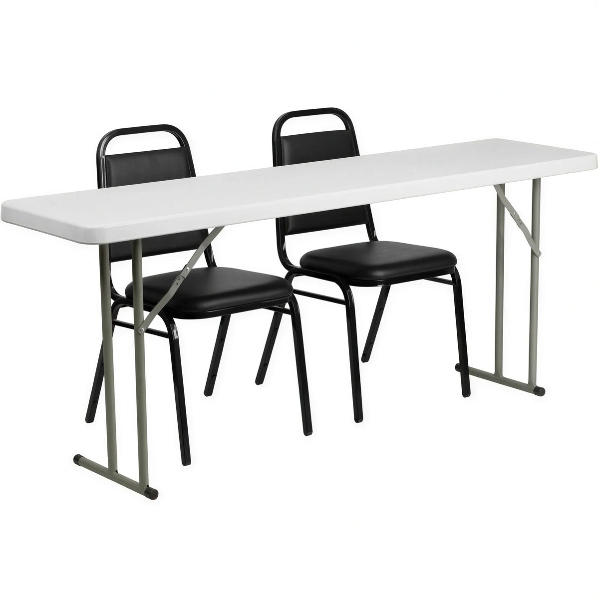 Rectangular Folding Table & 2 Chairs — 72″