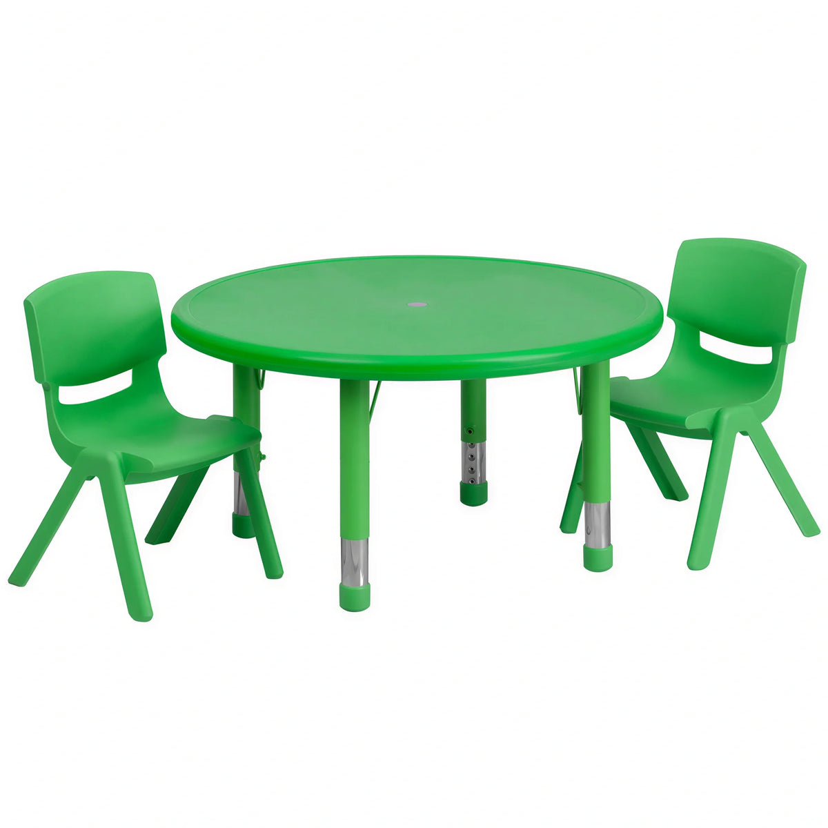 Round Activity Table & 2 Chairs — 33″, Green