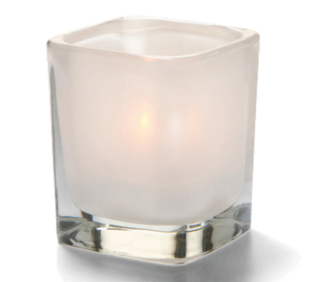 Hollowick/Steelite Tetra Glass Satin Linen Votive Candle Holder — 3-1/2″