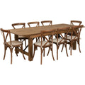 Rectangular Farm Table & 8 Chairs — 96″