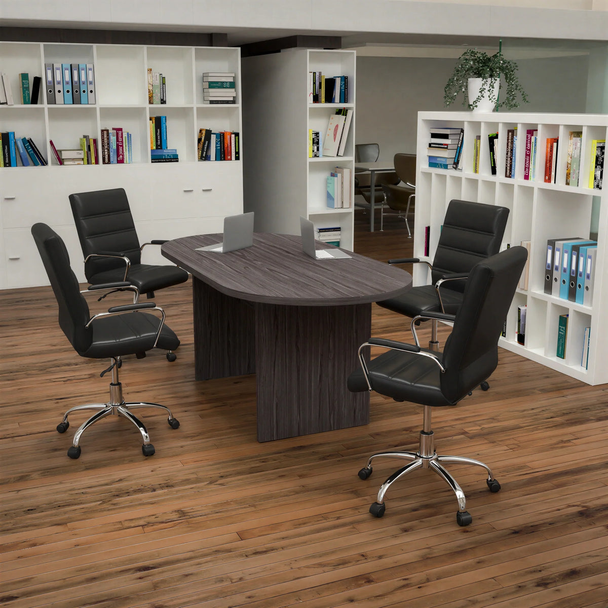 Oval Dining Table & 4 Chairs — Gray/Black (BLN-6GCGRY2286-BK)