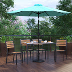 Rectangular Patio Table & 4 Chairs — 48″, With Umbrella (XU-DG-304860364-UB19BTL)