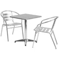 Square Dining Table & 2 Chairs (TLH-ALUM-24SQ-017BCHR2)