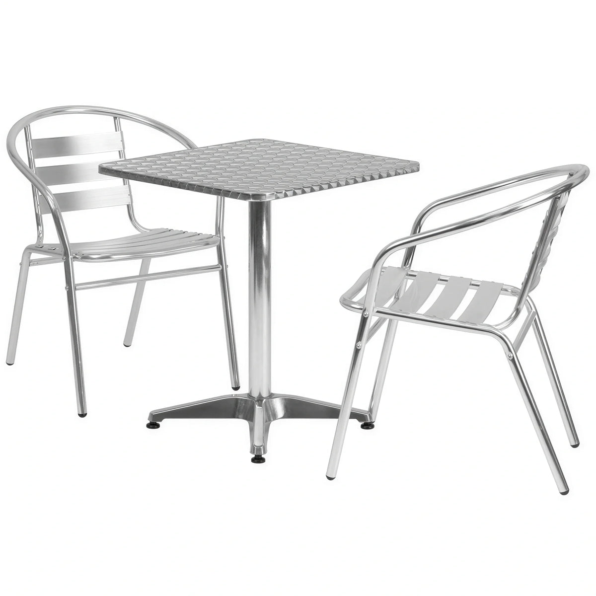 Square Dining Table & 2 Chairs (TLH-ALUM-24SQ-017BCHR2)