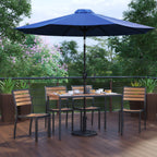Rectangular Patio Table & 4 Chairs — 48″, With Umbrella (XU-DG-304860364-UB19BNV)