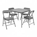 Square Folding Table & 4 Chairs — 24″, Gray