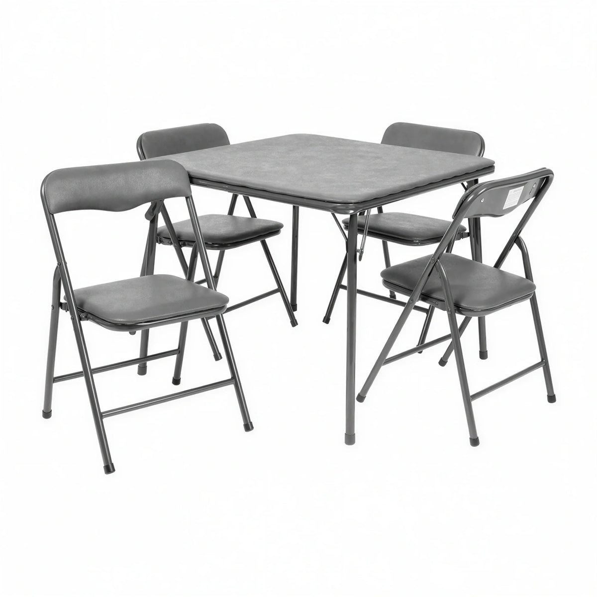 Square Folding Table & 4 Chairs — 24″, Gray