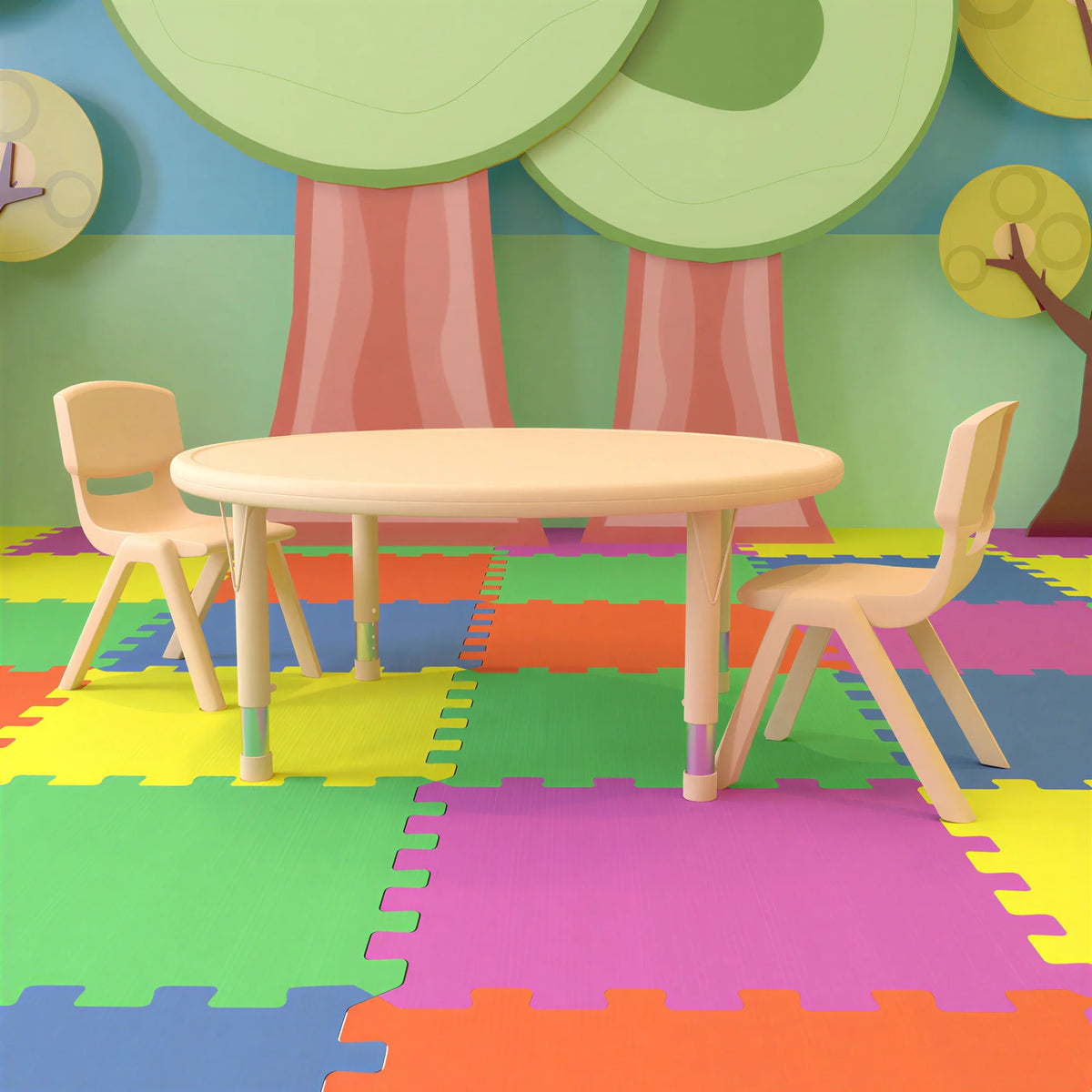 Round Activity Table & 2 Chairs — 45″
