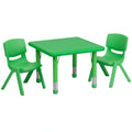 Square Activity Table & 2 Chairs — Green