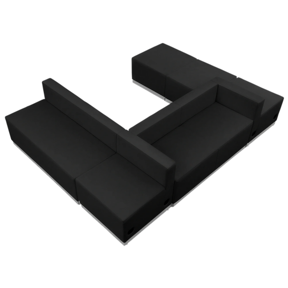 Alon 2 Loveseats, 2 Chairs & 2 Ottomans — Black, 510