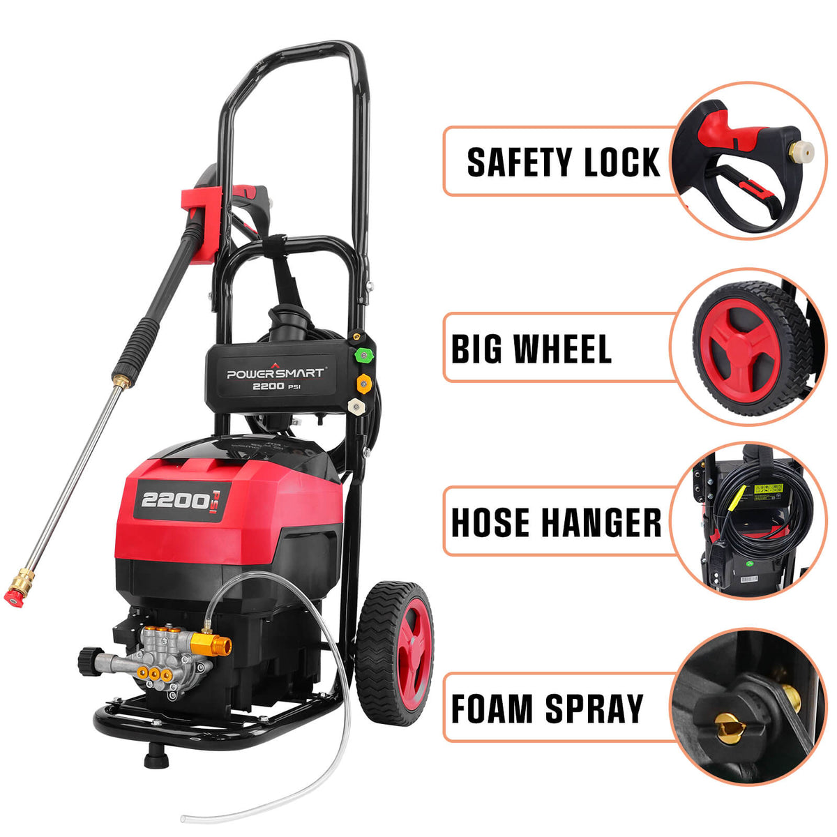 Electric Pressure Washer — 2200 PSI, 1.2 GPM