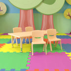 Rectangular Activity Table & 4 Chairs (YU-YCX-0013-2-RECT-TBL-NAT-R)