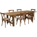 Rectangular Farm Table & 6 Chairs
