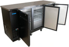 BK Resources Back Bar Refrigerator — 72″, 3 Glass Doors