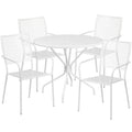 Round Patio Table & 4 Chairs — White (CO-35RD-02CHR4-WH)