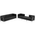 Imagination Sofa, Corner Chairs & Ottoman Set — Black