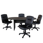 Oval Dining Table & 4 Chairs — Gray/Black (BLN-6GCGRYX000-BK)