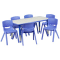 Rectangular Activity Table & 6 Chairs (YU-YCY-060-0036-RECT-TBL-BLUE)