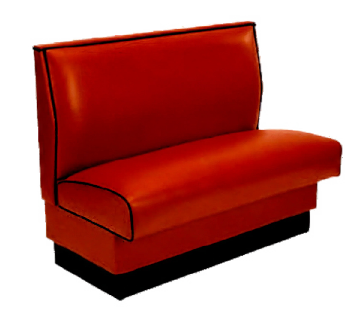 Upholstered Single Restaurant Booth — 48″ Wide, 36″ High, Plain Back