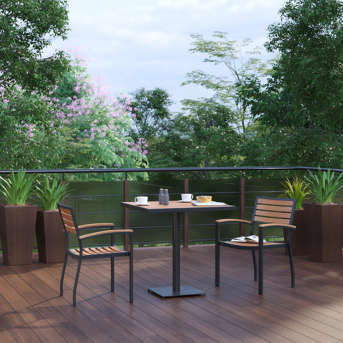 Square Patio Table & 2 Chairs — 30″