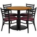 Round Dining Table & 4 Chairs — 36″, Natural